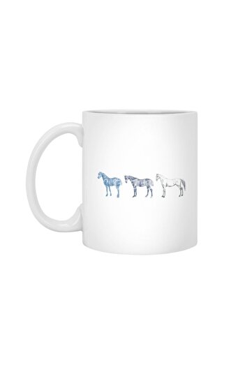 Fizello كوب Hold Your Horses باللونين الأزرق والأبيض، هدية، مهر، حامل عرض