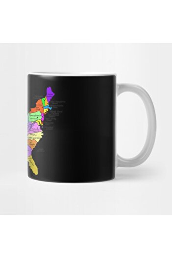 TatFast Usa Geography Cup - States Capitals Colorful Map, Gift, Dowry and Presentation