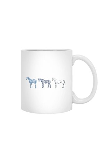 Fizello كوب Hold Your Horses باللونين الأزرق والأبيض، هدية، مهر، حامل عرض