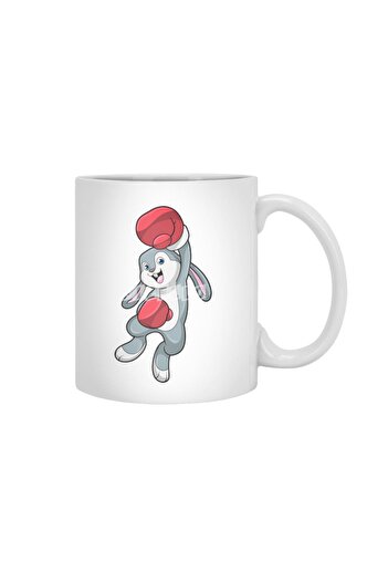 Fizello White Rabbit Boxing Gloves - Gift, Dowry and Presentation Mug