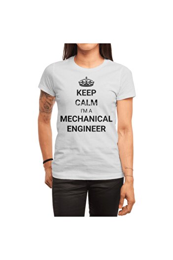 Fizello Біла футболка з написом «Keep Calm I'm A Mechanical Engineer» для чоловіків та жінок