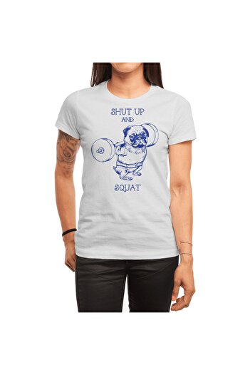 Fizello Чоловічий та жіночий білий футболка - Shut Up And Squat Unisex T-shirt