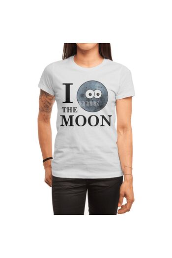 Fizello Чоловіча та жіноча біла унісекс футболка I Heart The Moon