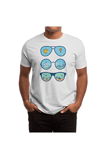 Fizello Tricou alb pentru bărbați și femei - Tricou de plajă unisex