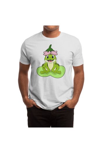 Fizello Чоловічий та жіночий білий футболка - Frog On Leaf Unisex T-shirt