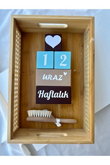 mogokids Bebek anı küpü bebek isim küpü ve renkli isimli doğal keçi kılı 6 parca Taraklı