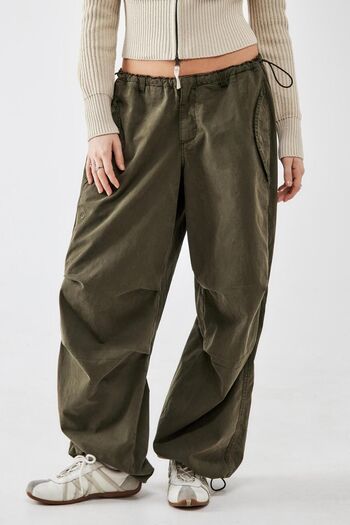 september island Khaki Y2k Baggy Tech Balloon Parachute Pants baggytechpantsparasut