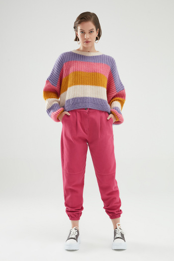 Quzu Multicolored Sweater Purple