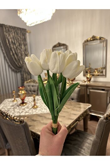 gençay 8 bucăți de lalele umede realiste – decor floral artificial, ornament de masă, fundal