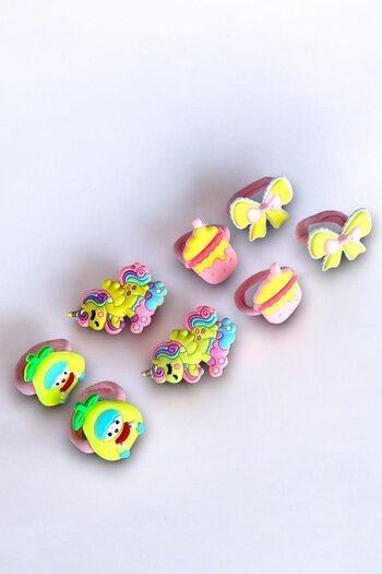 TAKIŞTIR Yellow Color Mixed Figured Children's Buckle Set