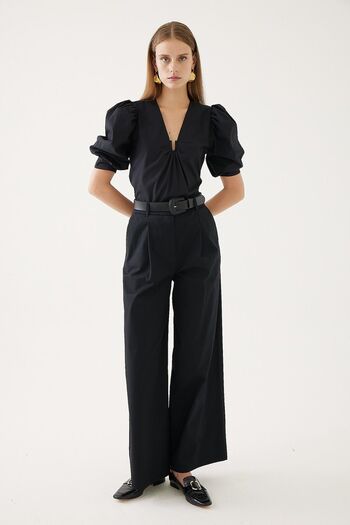 Exquise High Waist Regular Cotton Pants