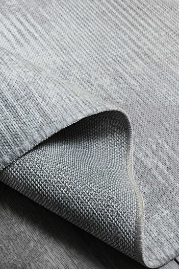 Oriente Home Düz Soft Desenli Gri Şönil Makina Halısı Yolluk Yıkanabilir Koridor Halısı 8105