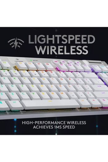 logitech G915 TKL Tenkeyless Lightspeed Wireless White RGB Mechanical Gaming Keyboard