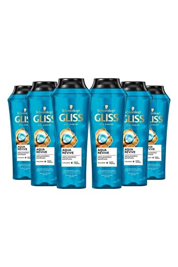 Gliss Aqua Revive - Șampon hidratant 400ml cu hialuron și alge marine x6 bucăți