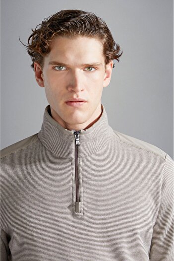 PAUL&SHARK MEN'S ZIPPED PULLOVER C.W. WOOL