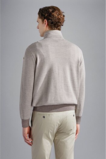 PAUL&SHARK MEN'S ZIPPED PULLOVER C.WWOOL