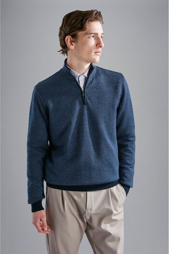 PAUL&SHARK MEN'S ZIPPED PULLOVER C.WWOOL