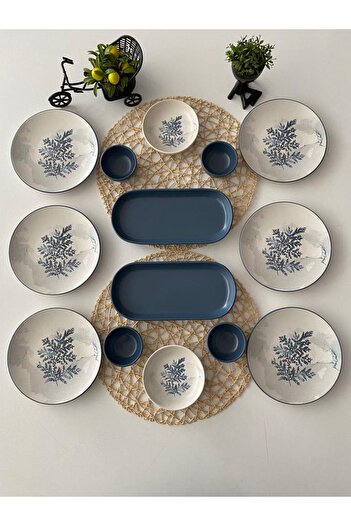Keramika Set Breakfast Blue Magic 14 Pieces for 6 People