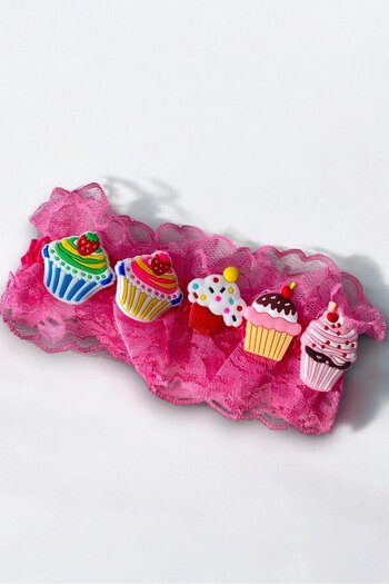 TAKIŞTIR Pink Color Children's Hair Band with Cake Figure