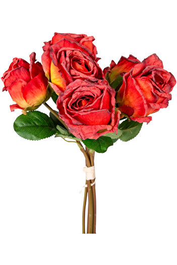 Herdekora Artificial Flower Rose 6 Bunch Red 37 Cm.