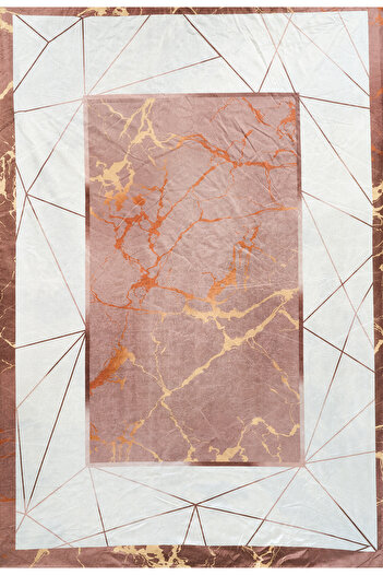 RENKLİBUTİK Modern Patterned Velvet Carpet Cover - Elastic and Non-slip, Washable 4 M2
