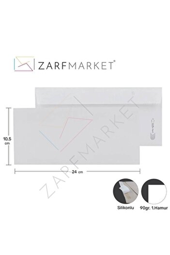 Diplomat Envelope Plain 10.5x24 cm 90 Gr 1. Dough 500 Pieces