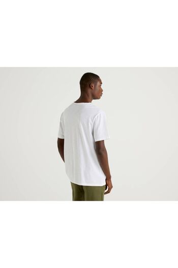 United Colors of Benetton Μπλουζάκι Benetton V-Neck - Slub Fabric