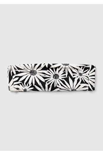 United Colors of Benetton White Patterned Strapless Bikini Top - Back Tie