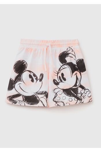 United Colors of Benetton Girl's Salmon Disney Character Printed Batik Shorts