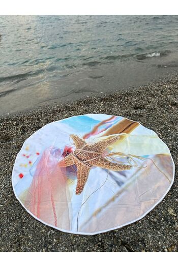 Beyzateks Tekstil Στρογγυλό χαλάκι για πικνίκ παραλίας και κάμπινγκ 150 εκ