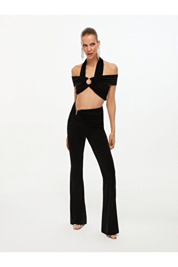 Nocturne Drape Detaylı Ispanyol Paça Pantolon