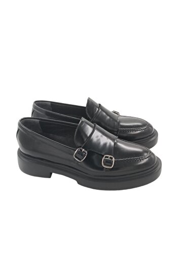 MİLONEK 202412401771   - Men's Black Casual Opening, Double Buckle