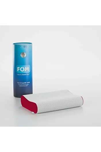 FOM Orthopedic Mini Flex Visco Sleeping Pillow - For Children and Travel, Red, 50x30x11/9