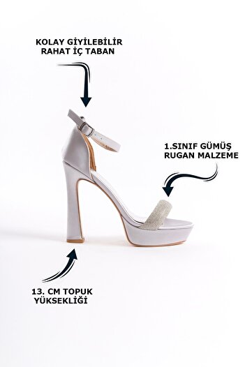 Limeo Silver Shiny Rhinestone Single Stripe Buckle Thin High Heeled Women's Evening Dress Shoes