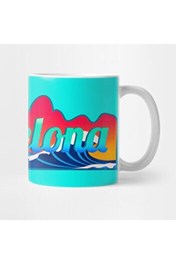 TatFast Barcelona Surfing Beach In Summer Vintage Typography Mug