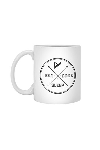 Fizello Eat. Sleep. Code. Repeat. White Cup, Gift, Dowry, Presentation Holder