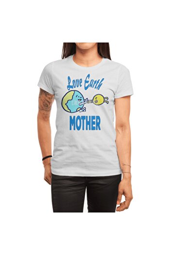 Fizello Love Earth Mother - Біла футболка унісекс - Подарунок до Дня Землі, для чоловіків та жінок