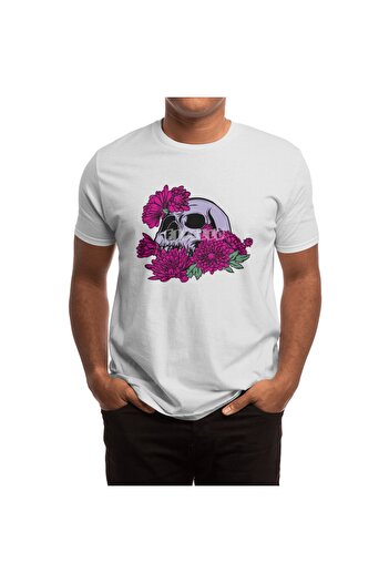 Fizello Чоловічий та жіночий футболка Beautiful Death Pink Unisex білий