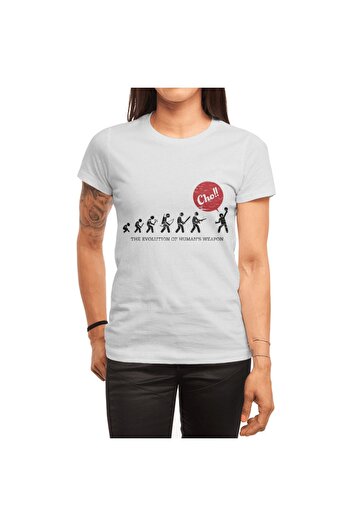 Fizello Чоловіча та жіноча футболка - унісекс, біла, Evolution Of Human's Weapon T-Shirt