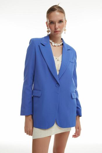 Quzu Blazer Ceket Koyu Mavi