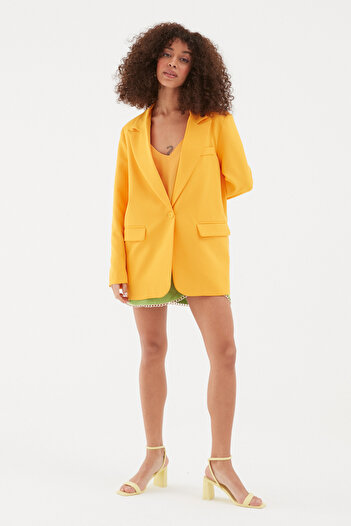 Quzu Blazer Jacket Light Orange