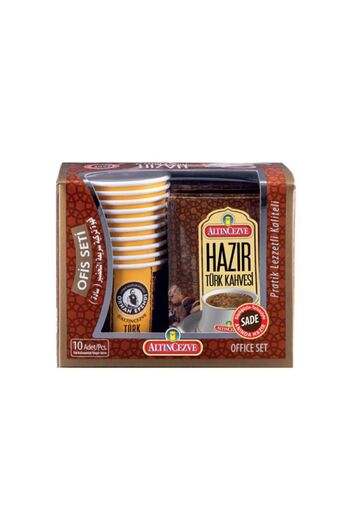 Altıncezve HAZIR TÜRK KAHVESİ OFİS SETİ 10'LU BARDAKLI (ORTA,SADE,SÜTLÜ) 3'LÜ KARMA
