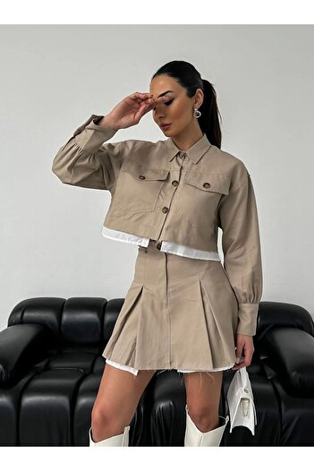 Borceelle Mini Skirt and Jacket Set - Pleated