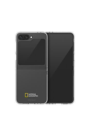 NATIONAL GEOGRAPHIC Crystal Slim Fit Case V2  Galaxy Z Flip 6 Basic Logo - Transparent
