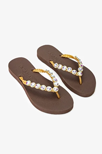 LAZAMANİ Lazamani Women's - Vegan Brown Flat Slippers