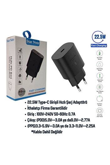 HANPORIUM Samsung Galaxy S25 Ultra Uyumlu 25w Type-c To Type-c Hızlı Şarj Adaptörü - Ithalatçı Garantili
