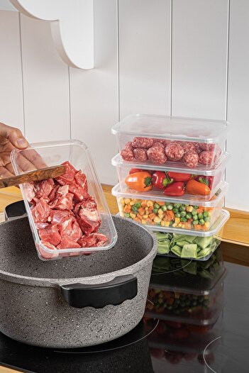 simplicity 10 Pieces of Storage Containers with Separate Lids, Suitable for 600cc Deep Freezer