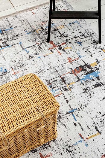 Oriente Home Modern Multicolor Runner Washable Fringed Non-Slip Base Red Chenille Hallway Carpet 7519