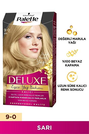 Palette Deluxe 9-0 Sarı Zengin Yağ Bakımı Kit Saç Boyası Bakım Maskesi