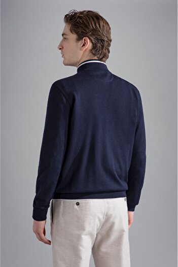 PAUL&SHARK MEN'S ZIPPED PULLOVER C.WWOOL